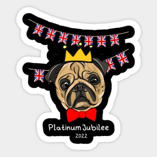 Platinum Jubilee Pug Sticker